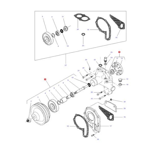AGCO - V836859590 - Motorwasserpumpe Massey Ferguson