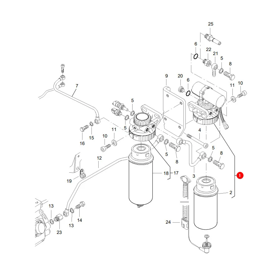 AGCO - V837073628 - Massey Ferguson  Kraftstofffilter mit Pumpe