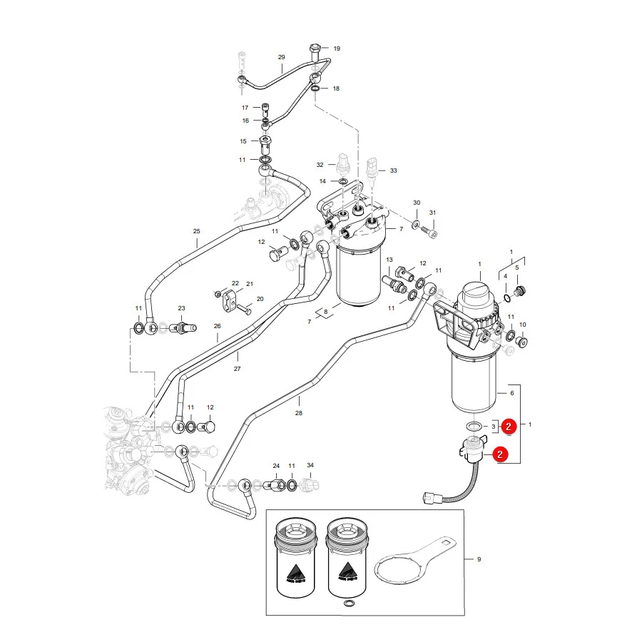 AGCO - V837074054 - Massey Ferguson Wassersensor