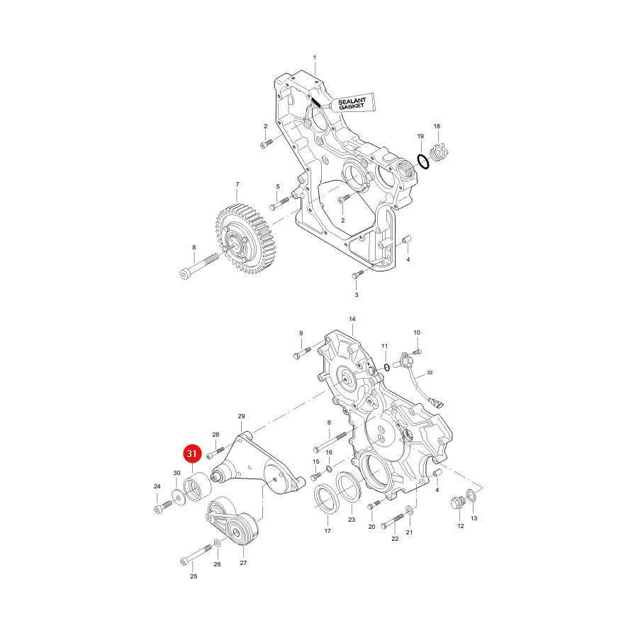 AGCO - V837074402 - Massey Ferguson Spannrolle