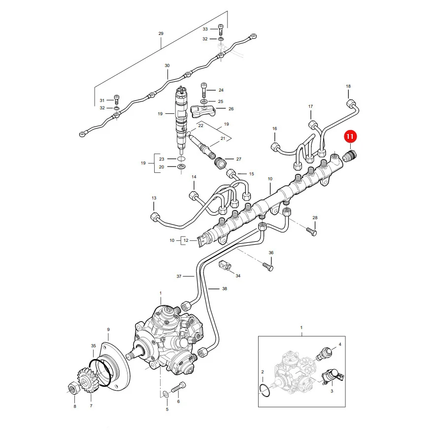 AGCO - V837079433 - Massey Ferguson Kraftstoffverteilerdruckventil