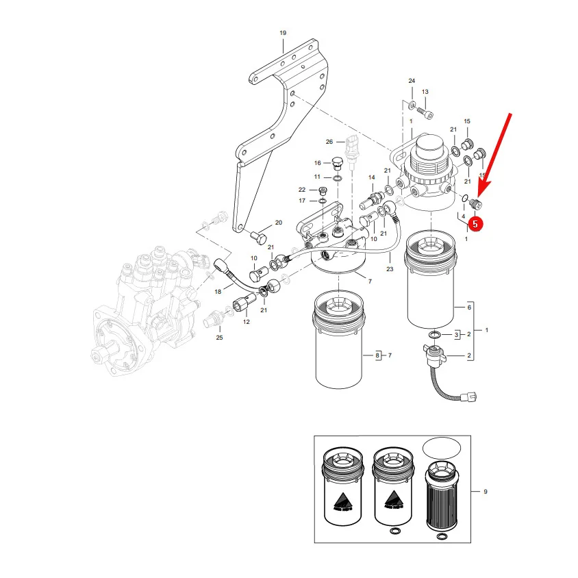 AGCO - V837079627 - Massey Ferguson Kraftstofffilter-Kunststoffdeckel