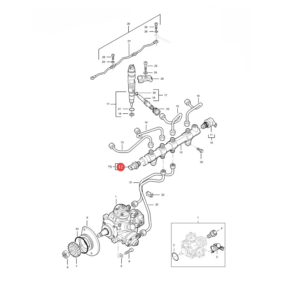 AGCO - V837079833 - Massey Ferguson Kraftstoffeinspritz-Drucksensor
