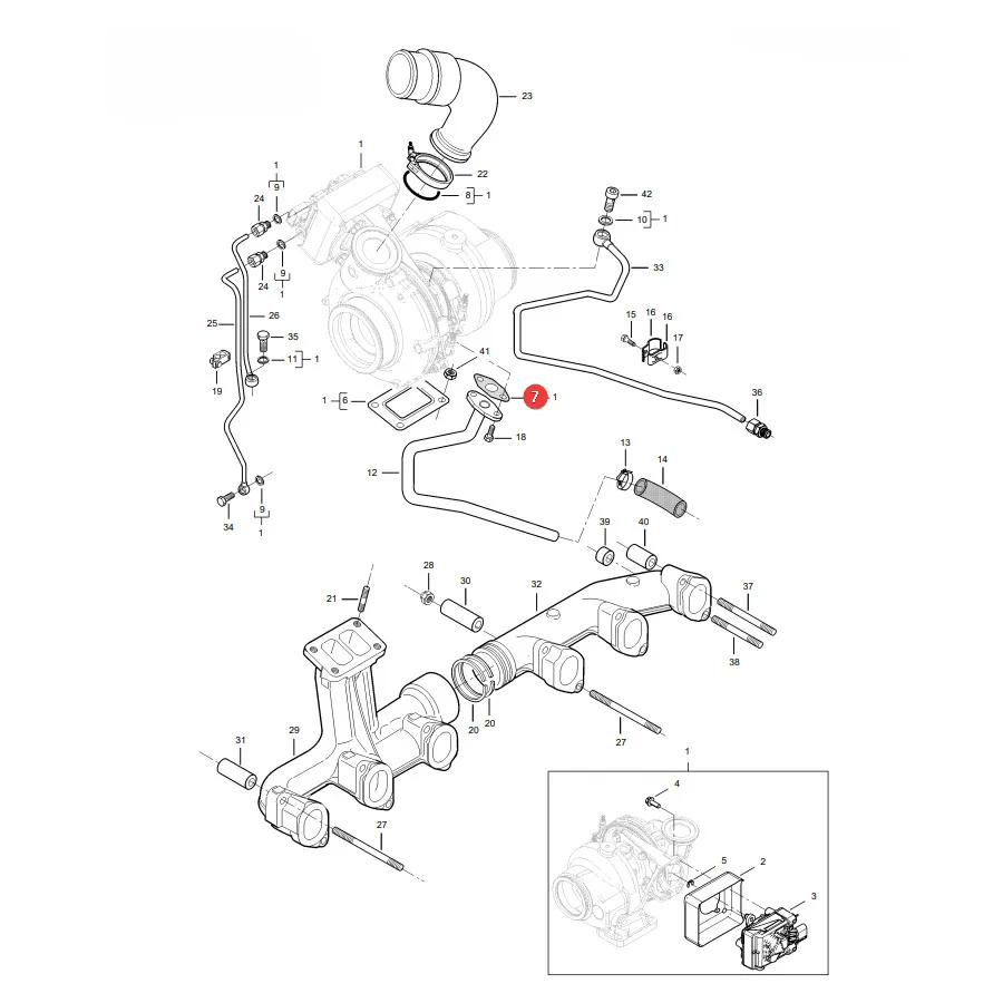 AGCO - V837084638 - Massey Ferguson Turboladerdichtung