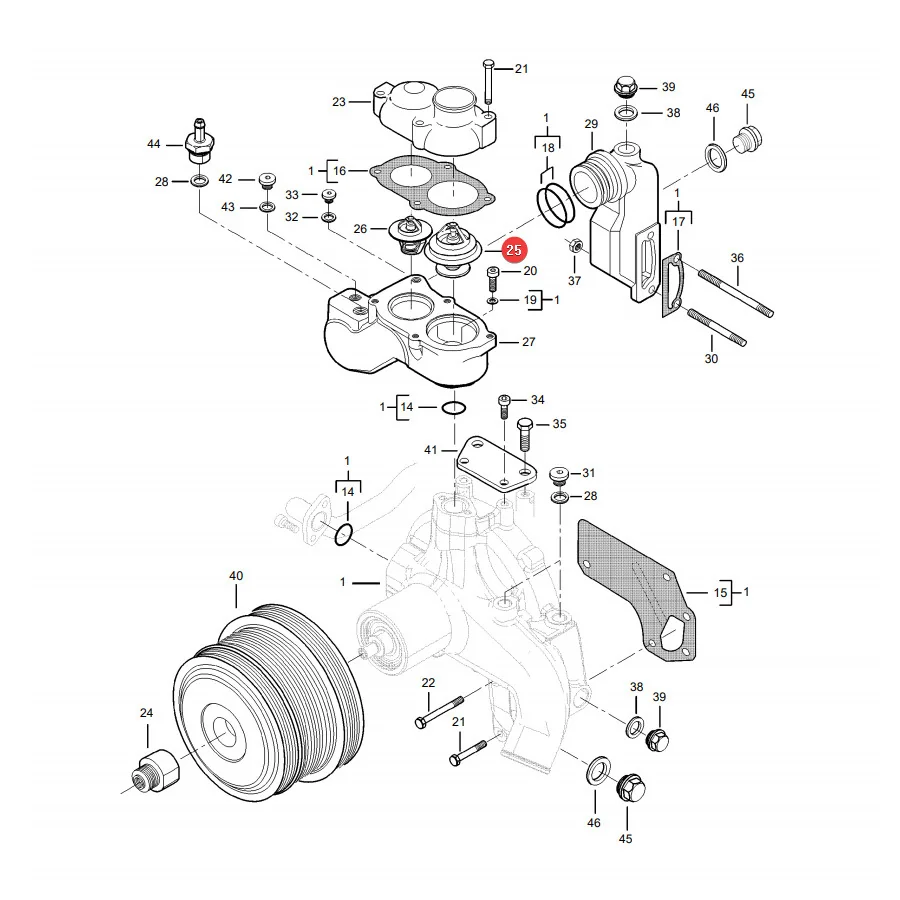 AGCO - V837084949 - Massey Ferguson Wasserthermostat