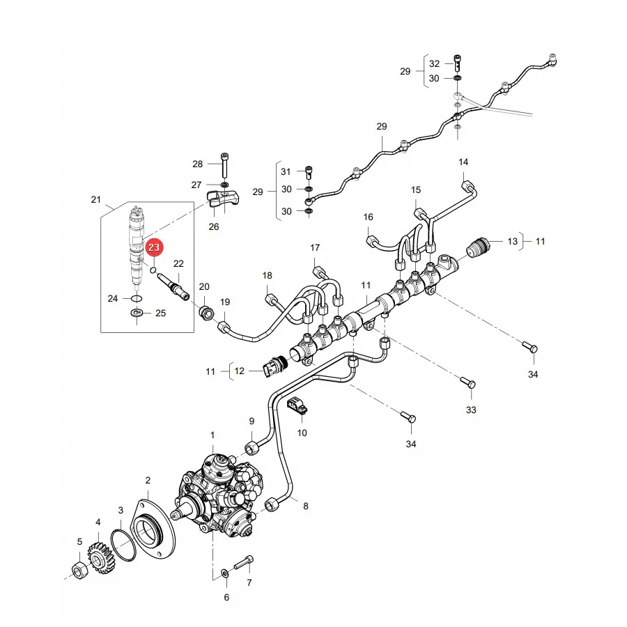 AGCO - V837091050 - Massey Ferguson Kraftstoffeinspritz-O-Ring