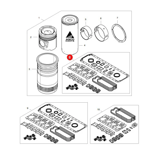 AGCO - V837091284 - Massey Ferguson Motordichtungssatz