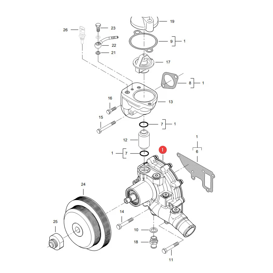 AGCO - V837091844 - Massey Ferguson  Wasserpumpe