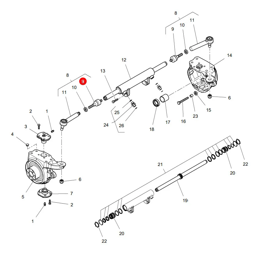 AGCO - VA049001 - Massey Ferguson  Achsschenkelbolzen Vorderachse