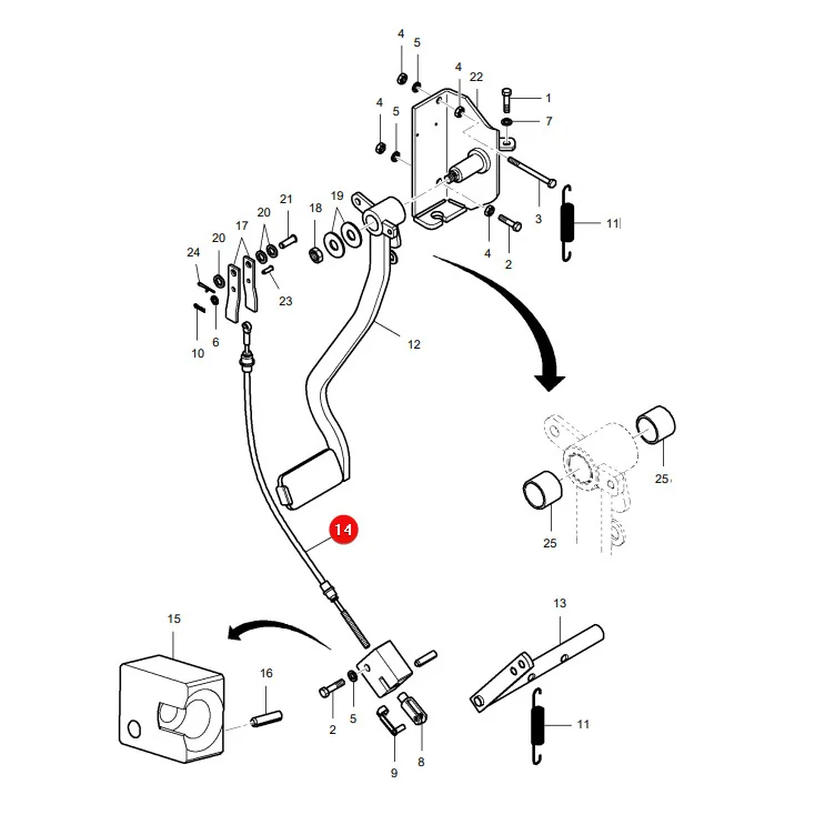 AGCO - VA205960 - Kupplungspedalseil Massey Ferguson