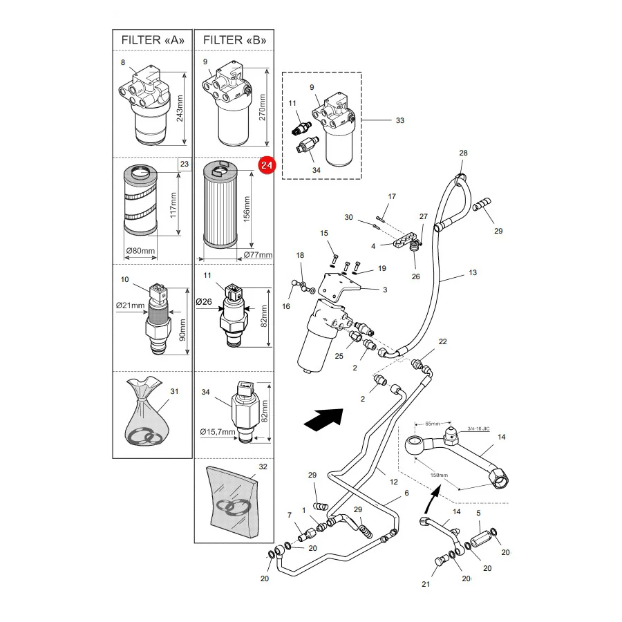 AGCO - VA420689 - Massey Ferguson Hydraulikölfilter