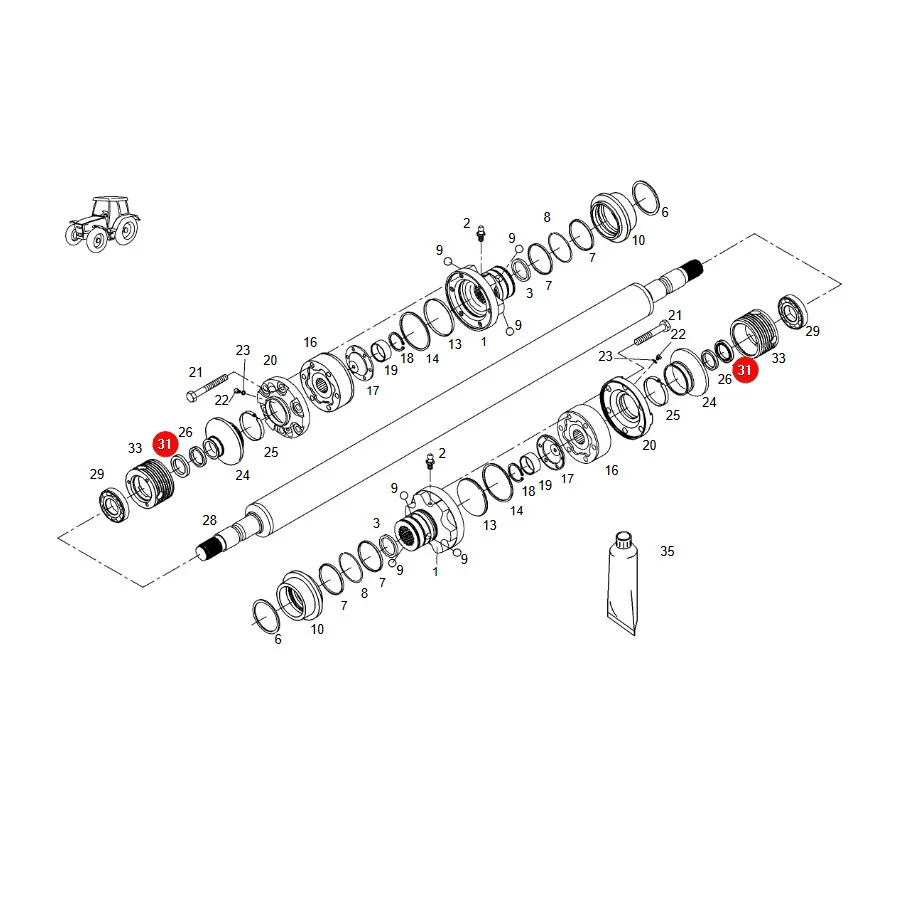 AGCO - X540409000000 - Vorderachsring Fendt