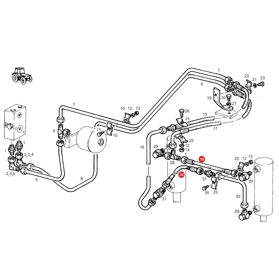 AGCO - X591637200000 - Vorderer Druckschlauch TUZ Fendt