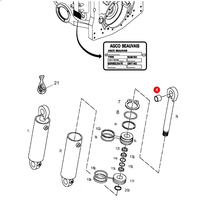 AGCO - X605028000000 - Lagerbuchse Massey Ferguson