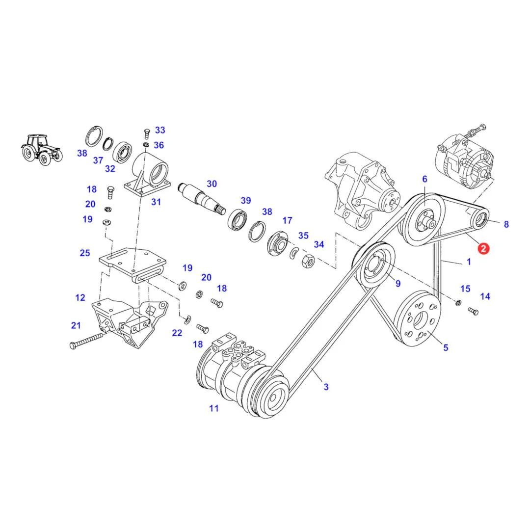 AGCO - X696640600000 - Zahn-Lichtmaschinen-Keilriemen AVX11.5 Fendt
