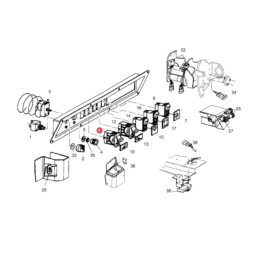 AGCO - X830241251000 - Arbeitsscheinwerferschalter Fendt