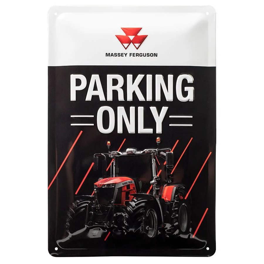 Agco - X993402202000 - Massey Ferguson Schwarzes Metallschild „PARKEN NUR“