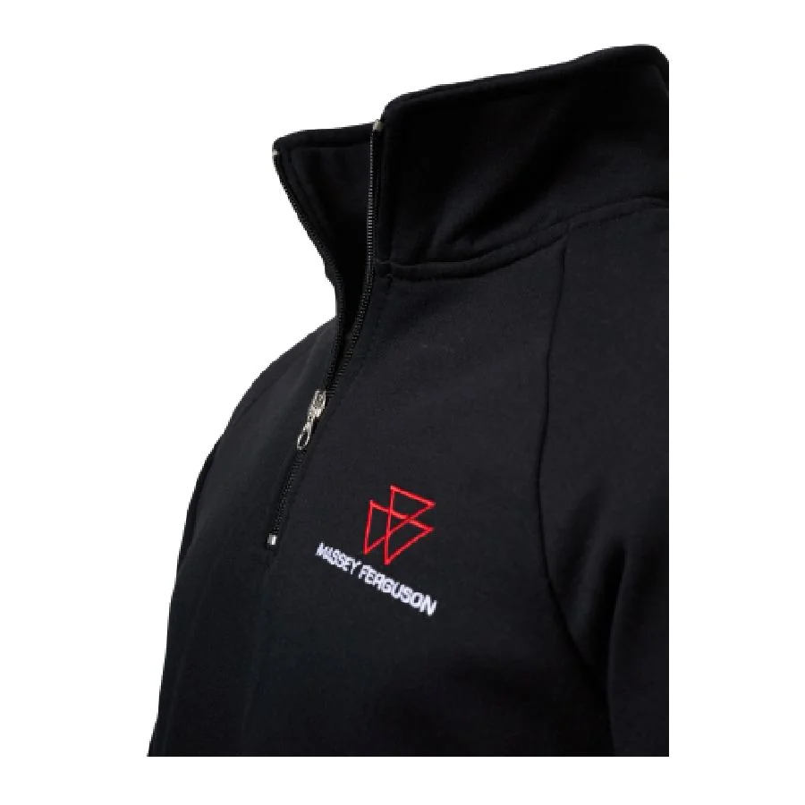 Agco - X993422501 - Schwarzer Kapuzenpullover mit Reißverschluss am Hals Massey Ferguson