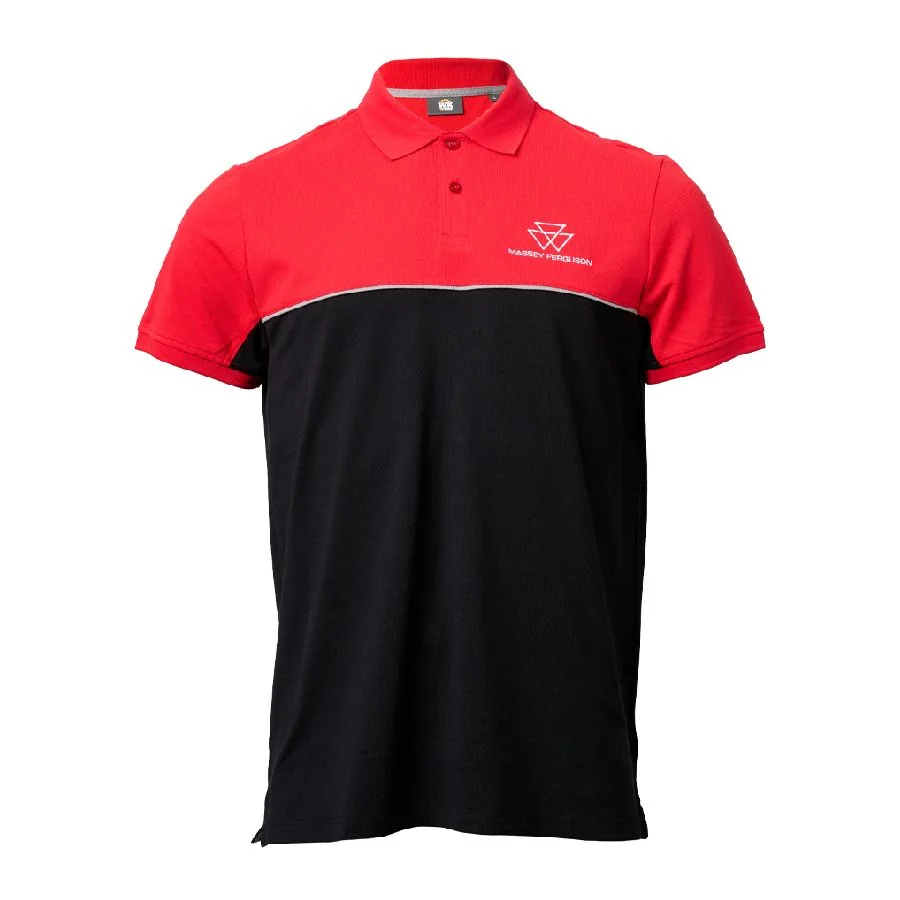 Agco - X993422502 - Herren-Poloshirt Massey Ferguson Schwarz und Rot