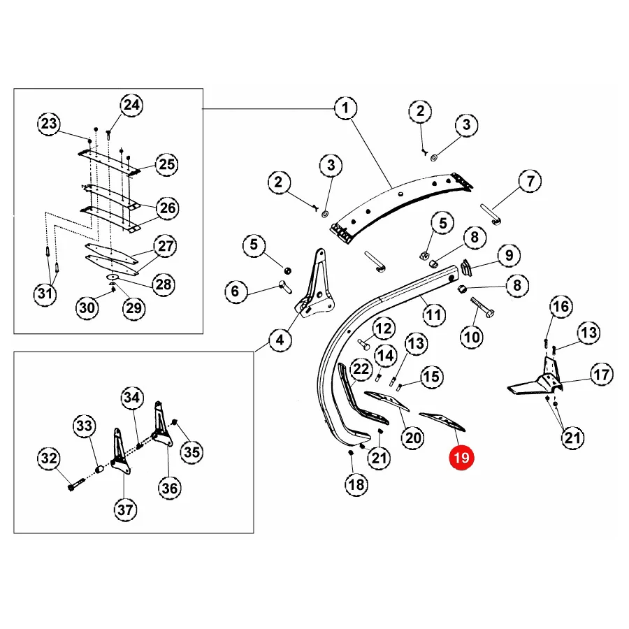 AgriCarb - AIPBS0188G - Verstärkter linker Meißel Kverneland KK063090