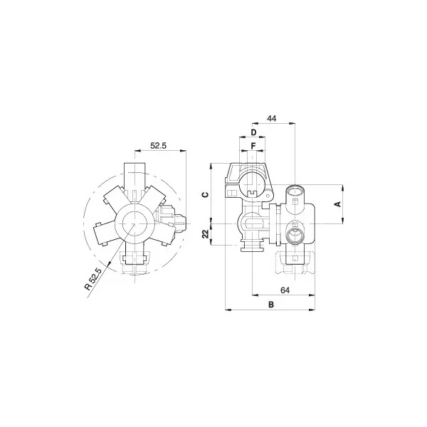 Arag - 0000000000004 - 4-Positionen-Sprühkopf 1/2" Unia