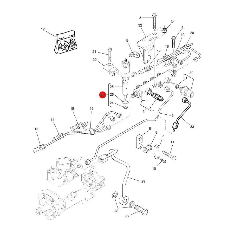 Bosch - CR2645A745 - Massey Ferguson 4226787M1 Injektor