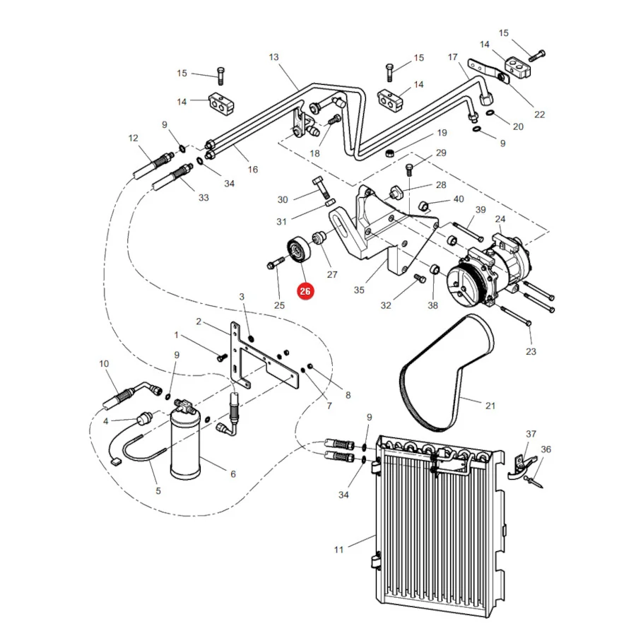 BTA - E2R5607BTA - Massey Ferguson Kühlmittel-Spannrollenlager