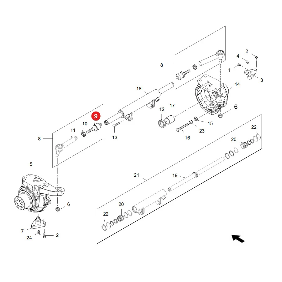 Carraro - CI351504 - Axialer Kugelgelenkkopf