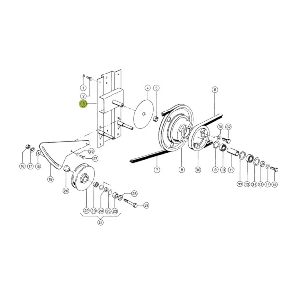 Claas - CL0000653311 - Zwischenriemenscheibenbasis für Häcksler