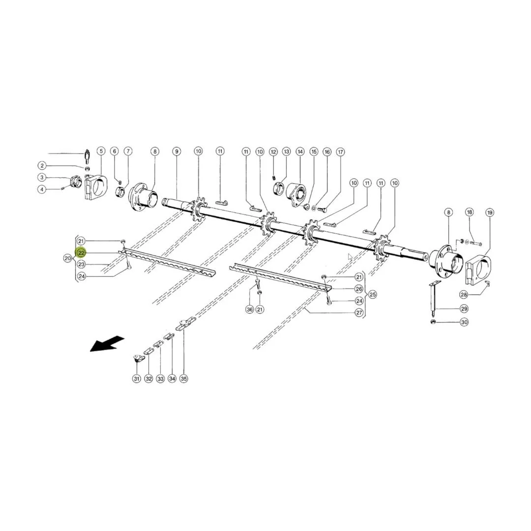 Claas - CL0006305662 - Rechte Einzugskanal-Leiste 740 mm