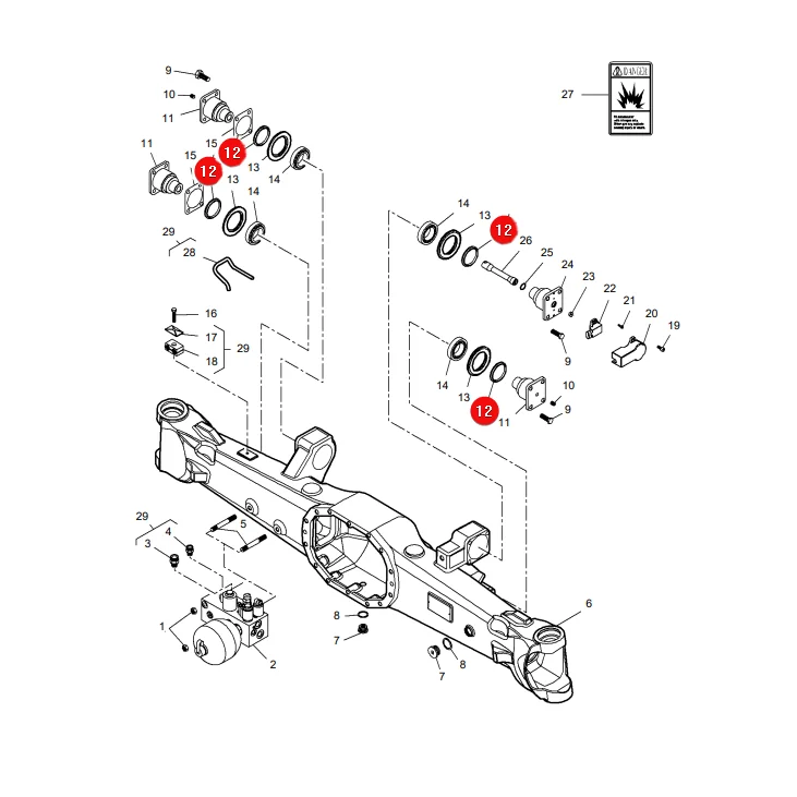 DANA Spicer - 7300104701N - Flachdichtung für Vorderachse Massey Ferguson
