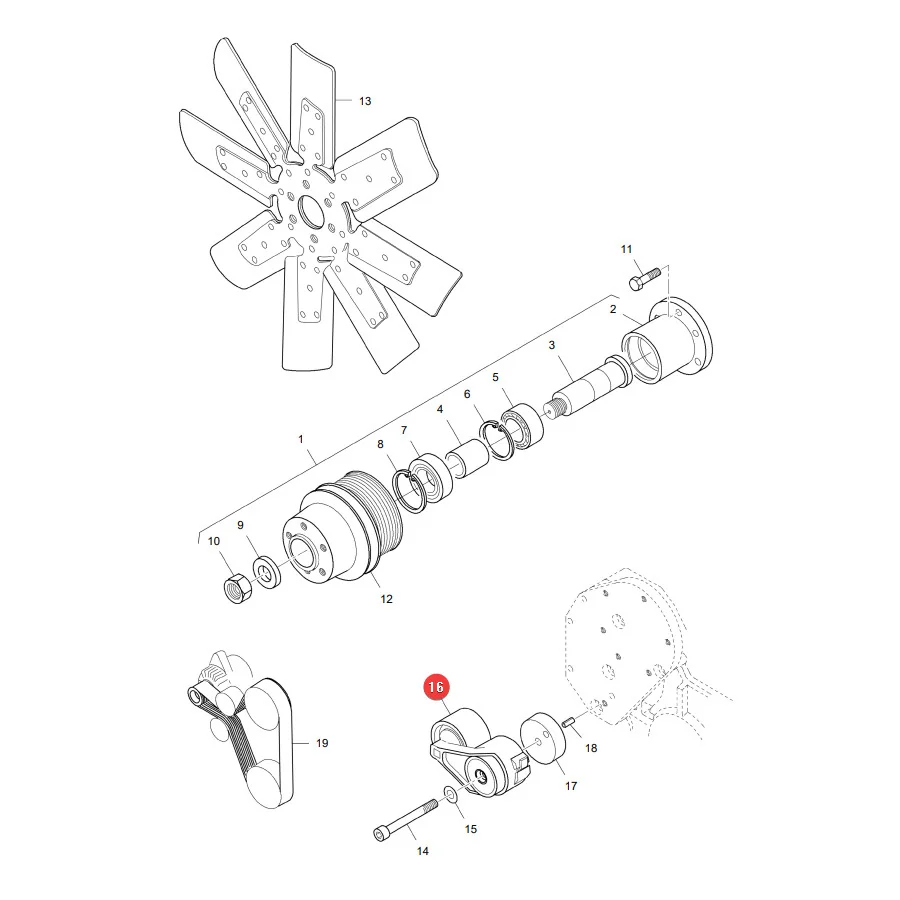 Dayco - DAYAPV1137 - Massey Ferguson Lüfterriemenspanner