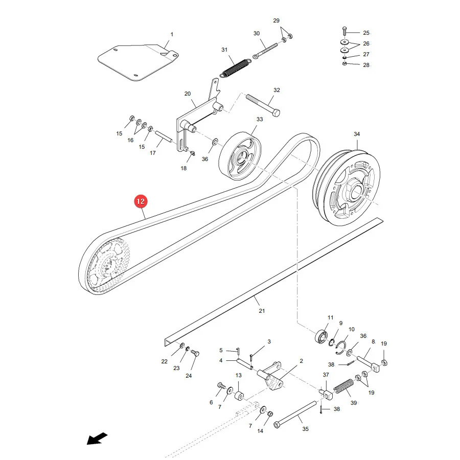 Gates - 1923287 - Massey Ferguson Schrägförderer-Antriebsriemen