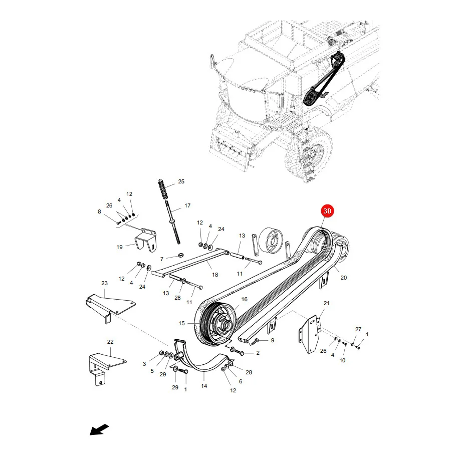Gates - 344311322.27 - Massey Ferguson Dreschtrommelantriebs-Keilriemen LA344311322