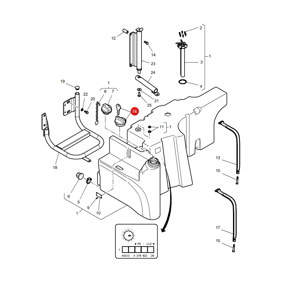 Granit - 38004223 - Massey Ferguson abschließbarer Tankdeckel