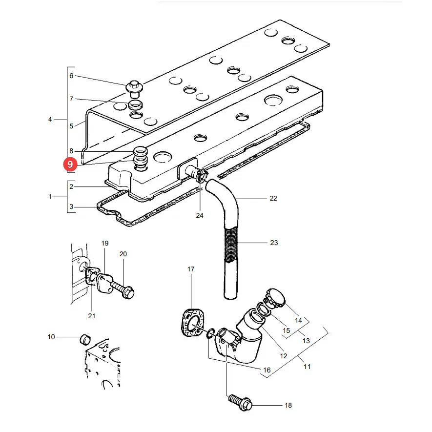 Granit - 38015730 - Ventildeckeldichtung mit Flansch Massey Ferguson
