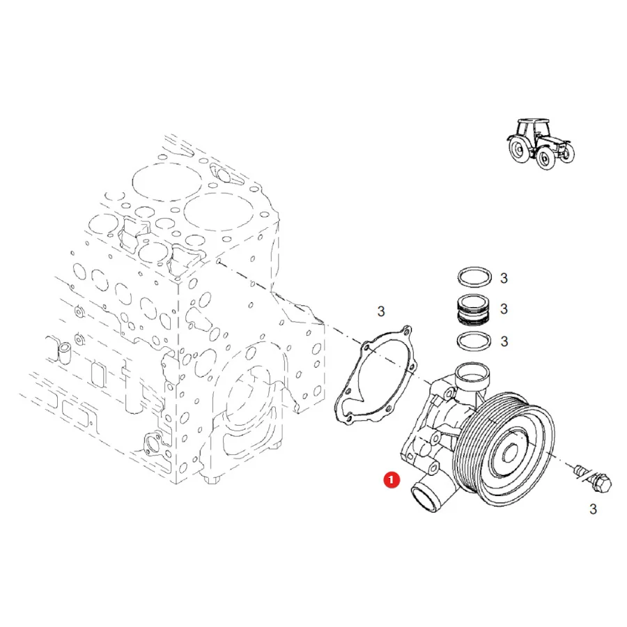 Granit - 74760000 - Wasserpumpe mit Dichtung Fendt