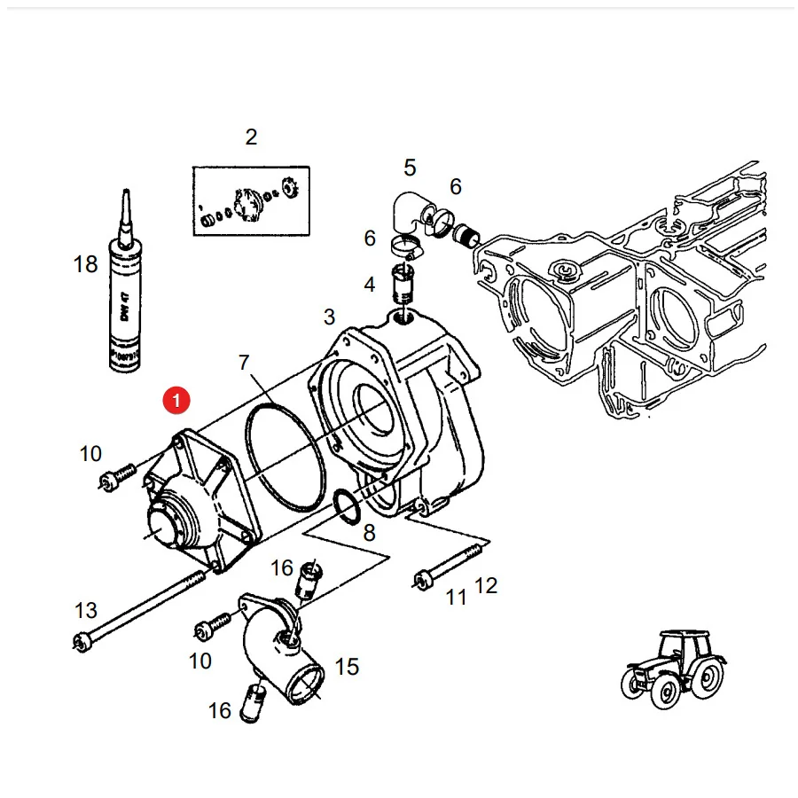 Granit - 74760011 - Wasserpumpe mit Dichtung Fendt