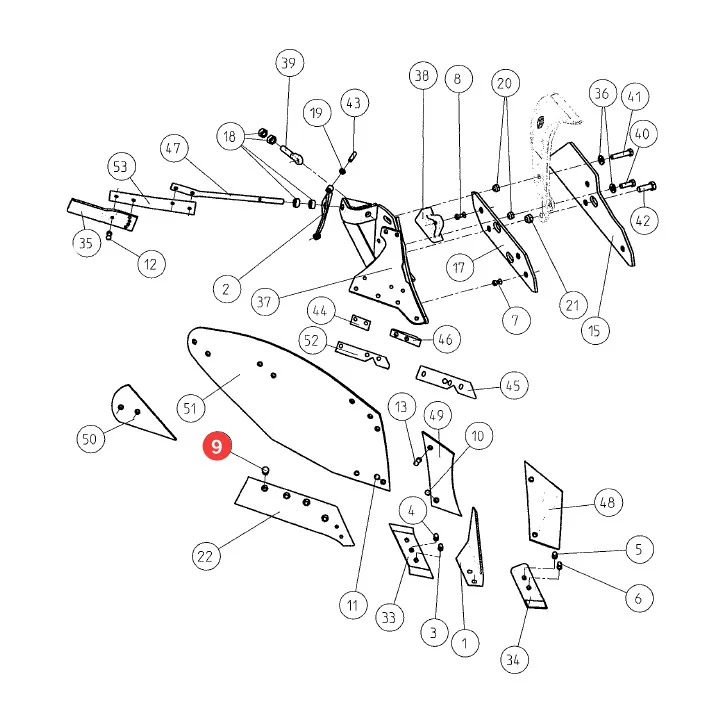 Gregoire Besson - VI1012 -  M14x35 mm Pflugschar-Schraube mit Mutter