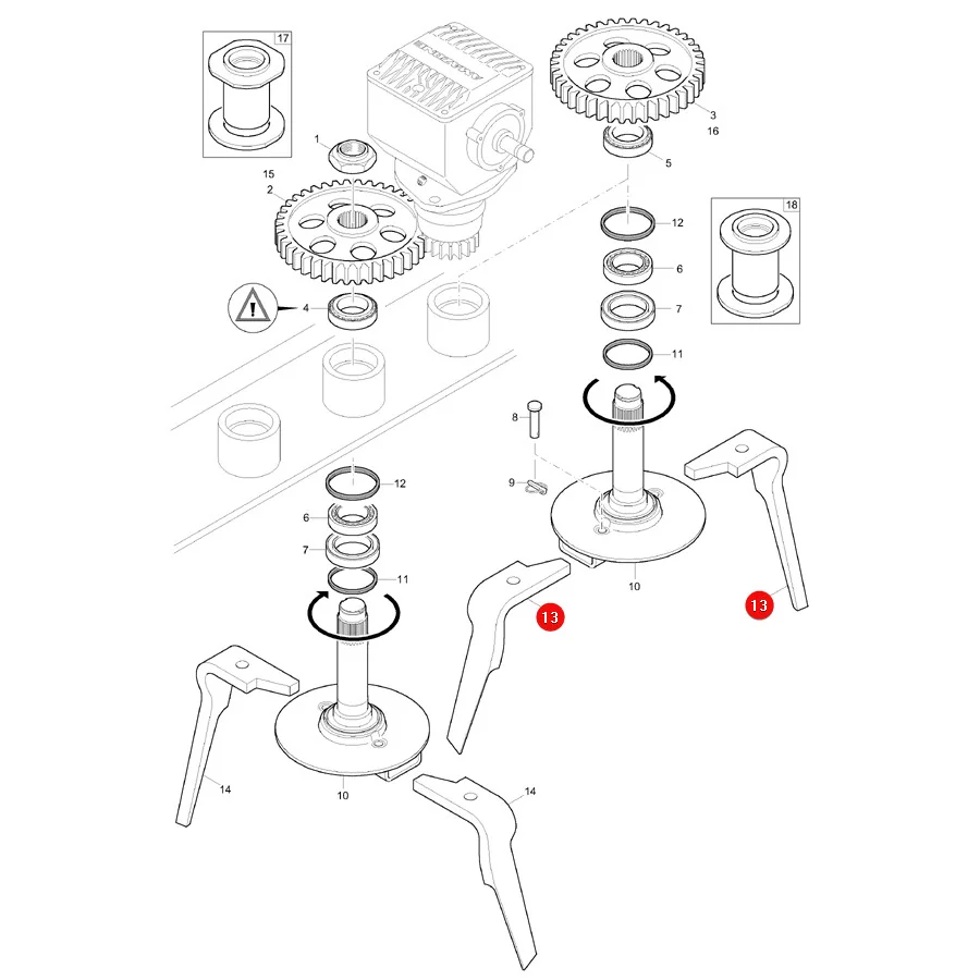 Industriehof - 1800560037 - Linke aktive Grubberzinke Amazone