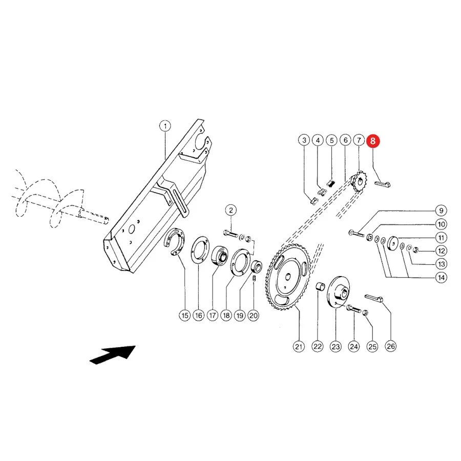 JAG - 007612-G - Keil mit Spitze des Dreschantriebs Claas