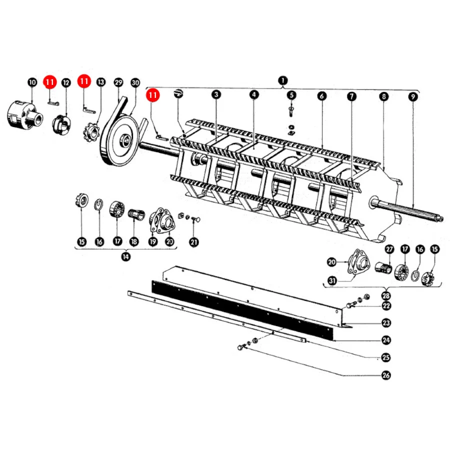 JAG - 007620-G - Keil mit Spitze des Dreschers Claas