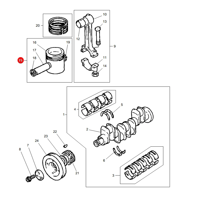 JAG - 33-57 - Massey Ferguson, Claas 6005000937 Kolben mit Bolzen