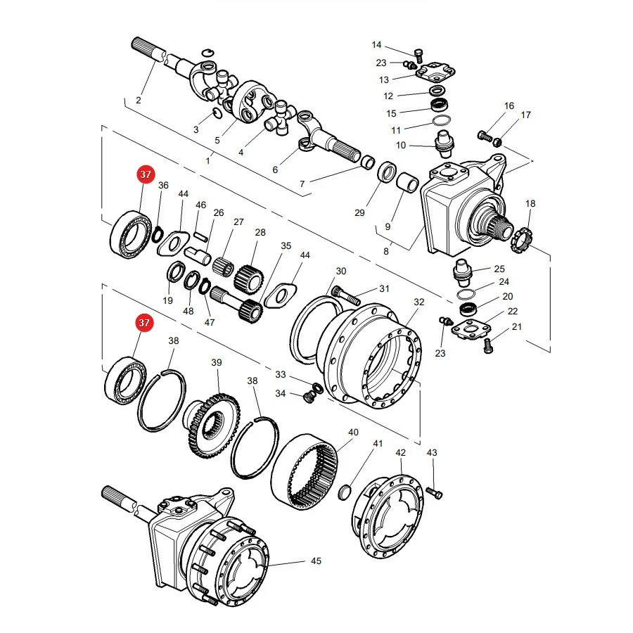 JAG - 3426851M2.02 - Vorderachslager Massey Ferguson