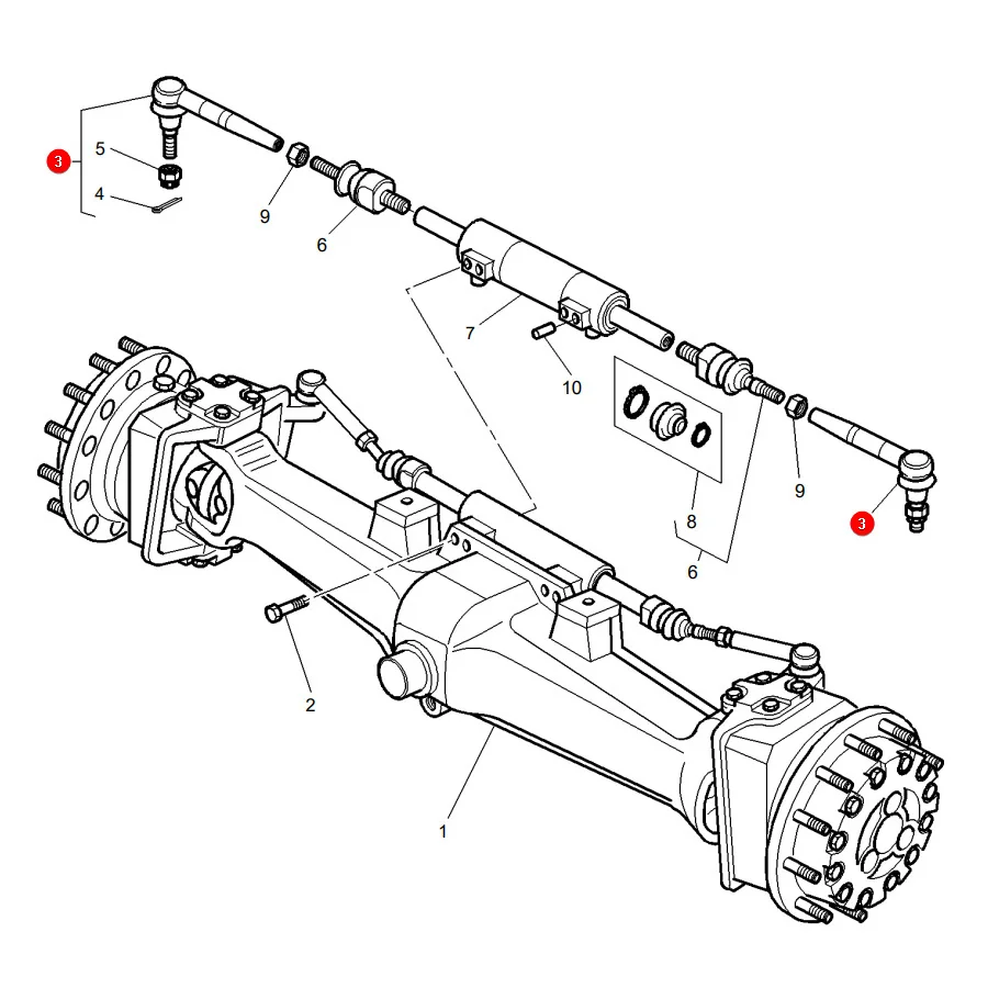JAG - 3764286M1.02 - Massey Ferguson Vorderachsspurstangenkopf