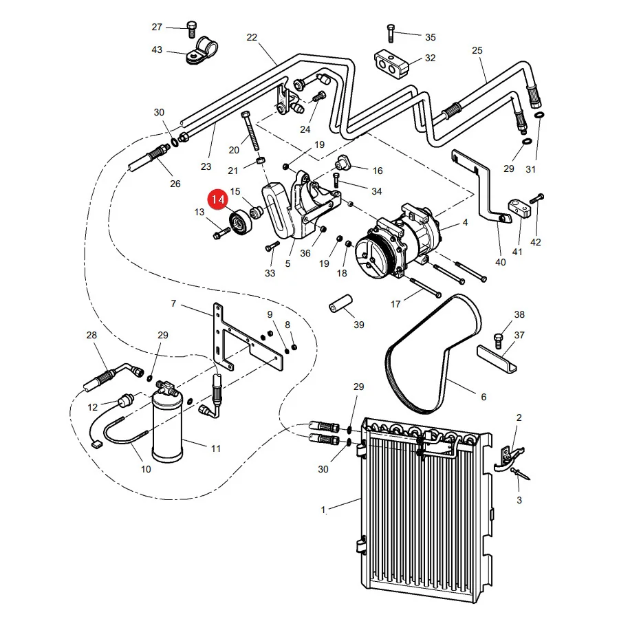 JAG - 4270319M1.01 - Klimaanlagen-Riemenspannrolle Massey Ferguson