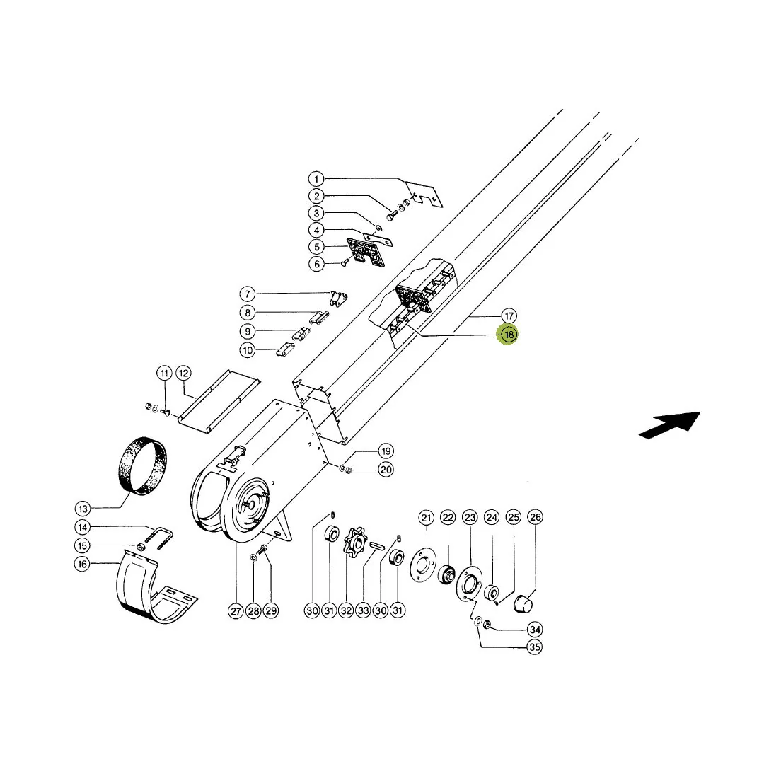 JAG - 618600.02 - Claas 38,4-R Rücklauf-Bodenkette