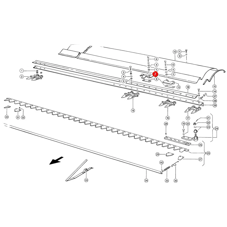 JAG - 626749.05 - Claas 0006153430 Messerbalken-Niederhalter
