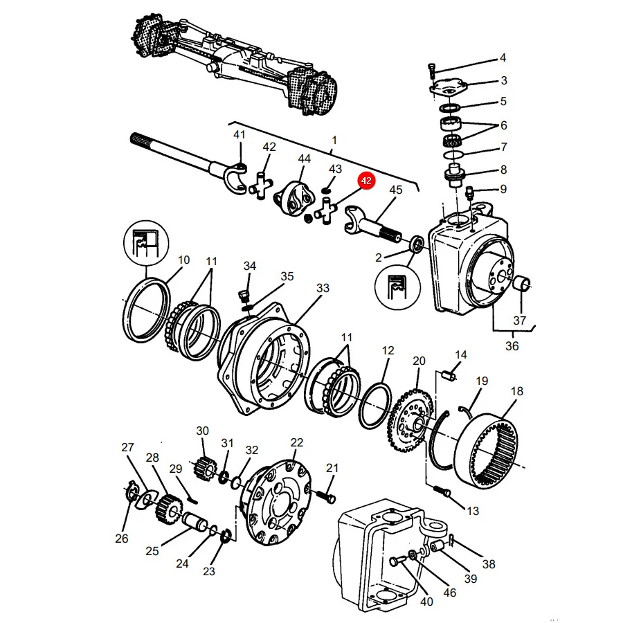 JAG - 6403-2.01 - Vorderachskreuzgelenk Massey Ferguson