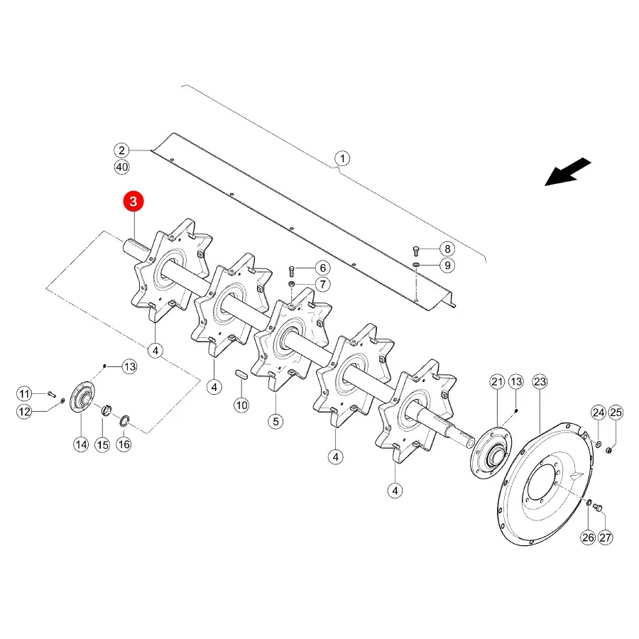 JAG - 646249.01 - Strohwerferwelle Claas 0006462494